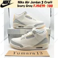 thumbnail image 1 of N I-K-E A i r-Jor-dan 3 Craft Ivory Grey FJ9479-100 Men's Size, 1 of 6