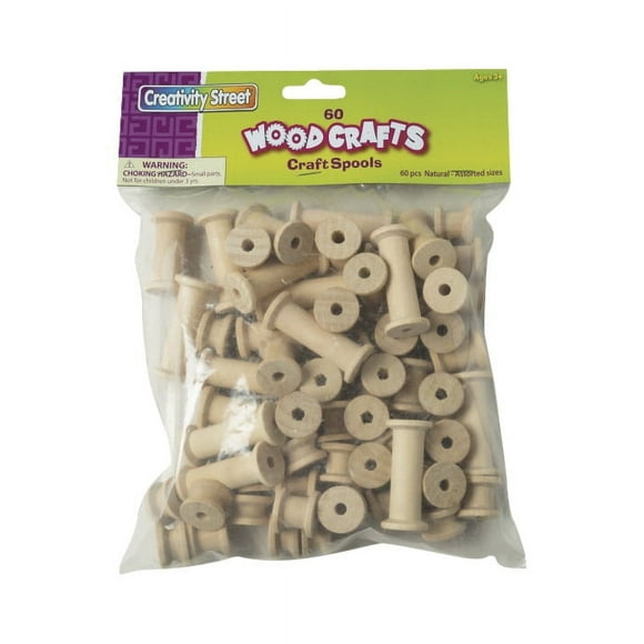 Chenille Kraft Wood Craft Spool 1/2 X 2 in Pack of 60