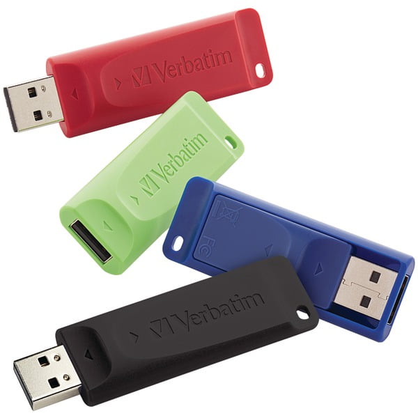 Verbatim Store 'n' Go - Clé USB - 16 GB - USB 2.0 - Noir, Bleu, Rouge, Vert (Lot de 4)