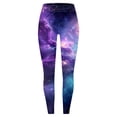 thumbnail image 5 of Womens High Waist Galaxy Print Leggings Stretchy Workout Yoga Pants With Fitness Casual, 5 of 5