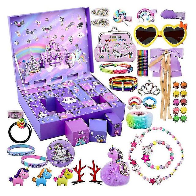 Calendario de Adviento de Navidad, caja de regalo, 24 piezas, kit de accesorios de joyería de princesa, casa de juegos para niñas, juguetes de simulación, regalos de Navidad para n