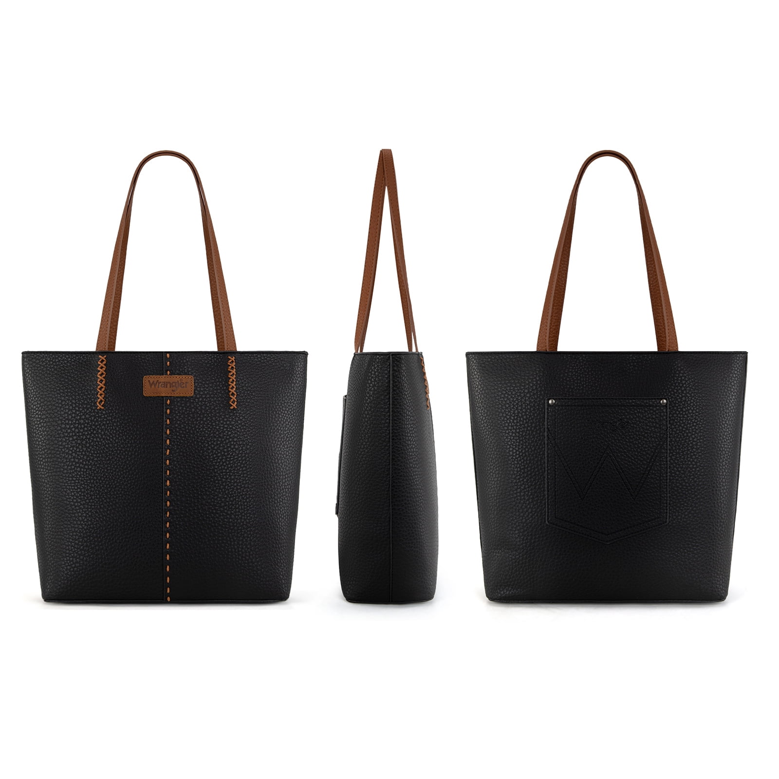 Wrangler Tote Bag for Women Top Handle Satchel Purse, Black
