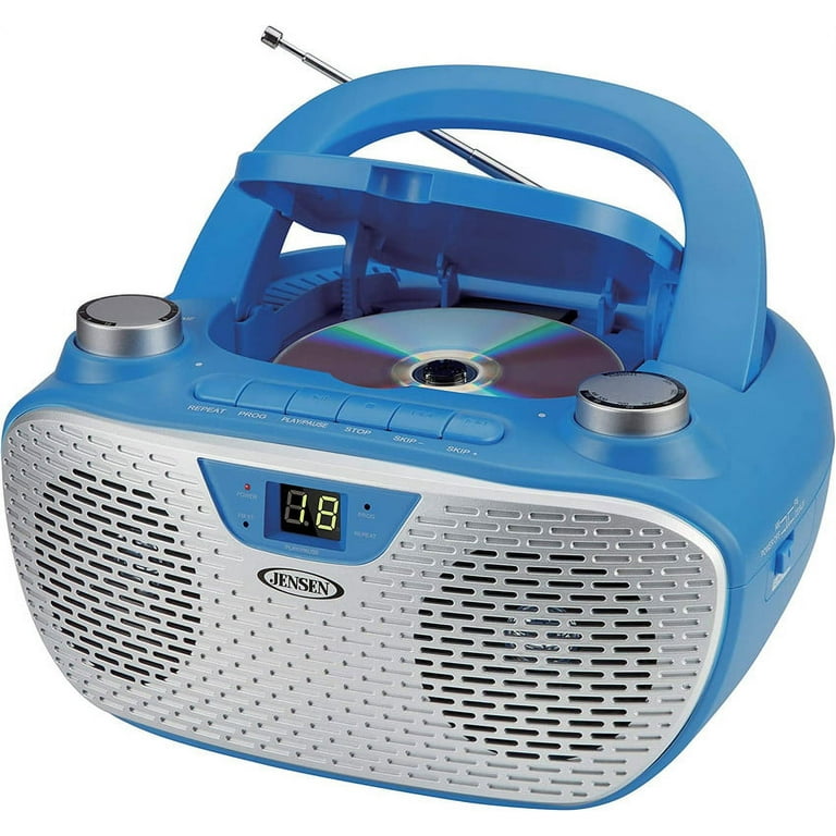Jensen Bluetooth MP3 Boombox, Blue, CD-485-BL - Walmart.com