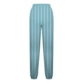 thumbnail image 4 of Women's Sweatpants Striped Print Casual Loose Drawstring Elastic Waist Wide Leg Jogger Pants With Side Pockets (2XL, Light Blue), 4 of 5