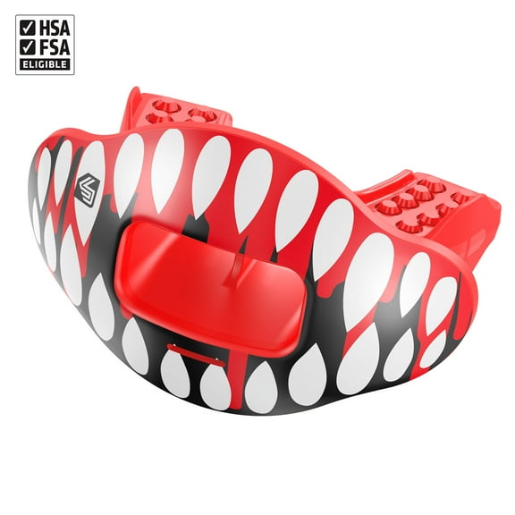 Shock Doctor Sport Max Air Flow Protective Sports Lip Guard, Red Drip Fang