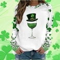 thumbnail image 3 of Craaazy Women's St Patricks Day Tops Casual Printed Round Neck Loose Long Sleeve Capless Festival Clothing Gifts, 3 of 5