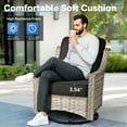 thumbnail image 3 of Vcatnet Outdoor Swivel Gliders Set of 2 with Side Table, 3 Pieces Outdoor Patio Furniture Wicker Swivel Rocking Chairs, Swivel Rocker Patio Chairs Set for Porch, Backyard, Black, 3 of 7