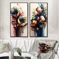 thumbnail image 1 of Designart « Navy and Bourgogne Calla Collection II » Calla Lily Ensemble d'Art Mural Encadré de 2 - Ensemble de Toiles Encadrées Florales Rouges pour Déco de Salon, 1 of 6