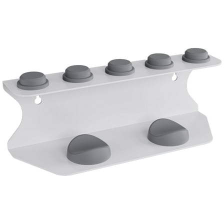 Hair Dryer Curling Iron Storage Rack Wall Mounted or Countertop Organizer, Carbon Steel White Holder