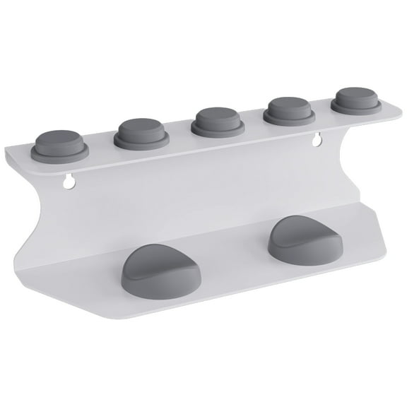 Hair Dryer Curling Iron Storage Rack Wall Mounted or Countertop Organizer, Carbon Steel White Holder