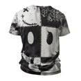 thumbnail image 4 of Men's Halloween Skull Patchwork Graphic T-Shirt Crew Neck Short Sleeve Casual Streetwear Top, 4 of 6