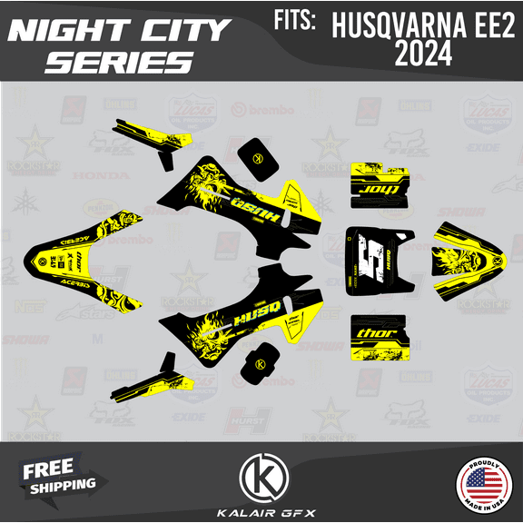 Kalair GFX Graphics Kit for Husqvarna Electric E-Minis EE2 (2024) Nightcity Series