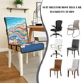 thumbnail image 5 of TSOVTHRID Hippie Hibiscus Floral Wave Print Quilted Dining Chair Covers, Stretchy Removable Chair Cushion Slipcovers with Elastic Band, Seat Covers for Dining Room, Kitchen, Set of 4, 5 of 7