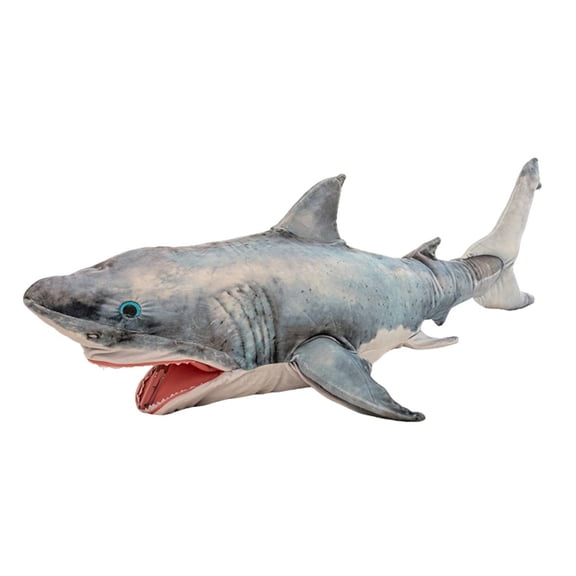 Giant Giant Toothed Shark Plush Pillow-19.7'' Soft Simulation 3D Shark Filled Animal Home Decor Body Pillow