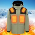 thumbnail image 1 of Chaquetas térmicas con aislamiento y carga USB, abrigo con cremallera y capucha para hombres y mujeres, 1 of 8