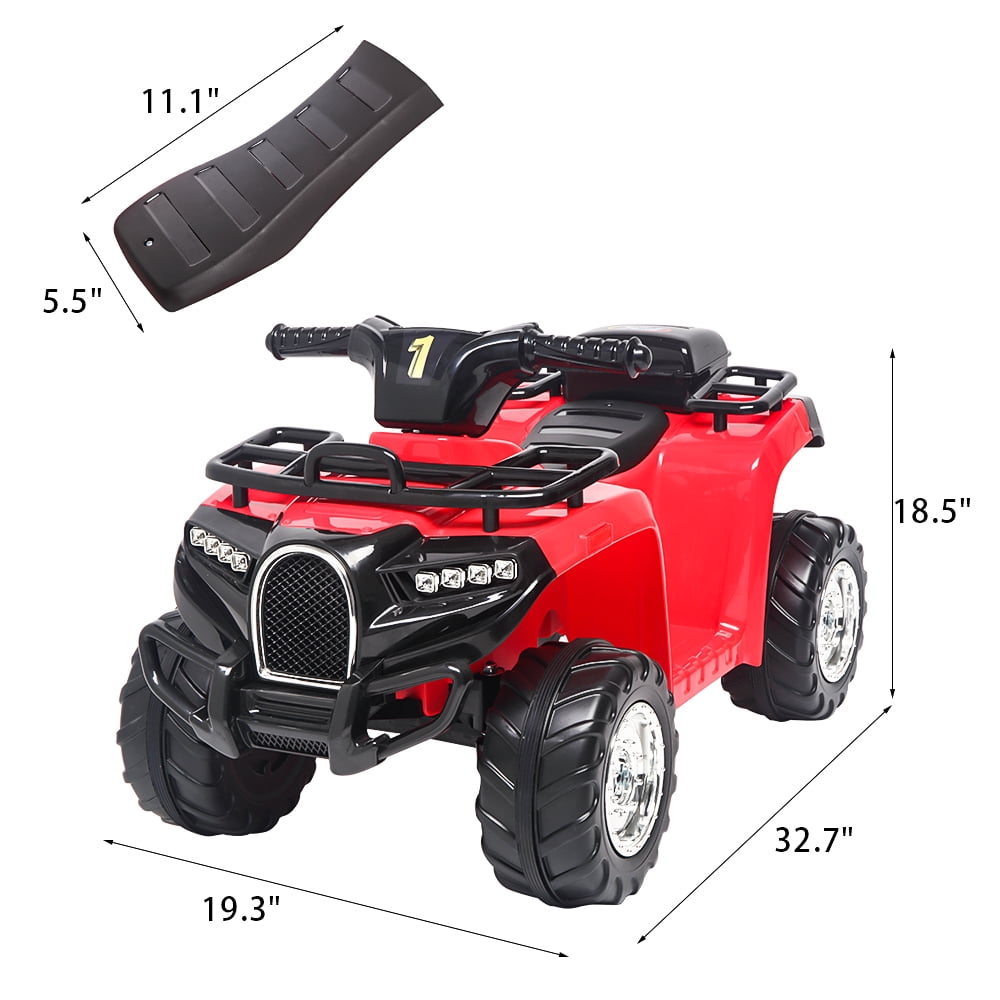 Lowestbest Kid Ride On Car ATV, Four Wheels Battery Powered Toy Car with LED, Red Lowestbest Kid Ride On Car ATV, Four Wheels Battery Powered Toy Car with LED, Red