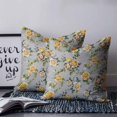 thumbnail image 3 of Yellow Rose Throw Pillow Covers, Soft Pillowcases with Invisible Zipper, Vintage Country Botanical Floral Vines Decorative Square Pillow Cushion Covers for Living Room Couch Sofa Bed 20x20 Inches, 3 of 8