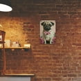 thumbnail image 6 of Vintage Pug Dog Metal Sign with Floral Accents - Rustic Wall Hanging Decor, Multipurpose Indoor/Outdoor Art, No Electricity Needed, Ideal for Living Room, Balcony, Garden, Dog Decor, 6 of 8