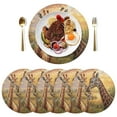 thumbnail image 5 of Ryvnso Giraffes on Grassland Round Plate Mats Dining Table Placemat Set of 4 for Holiday Decoration, 5 of 7