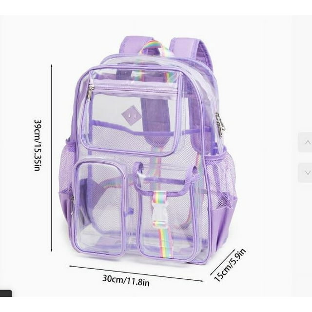 Shisuyan Clear Backpack for Stadium Events Mini Clear Bag with Front Pocket Backpack for Concert Sport Events Work Travel