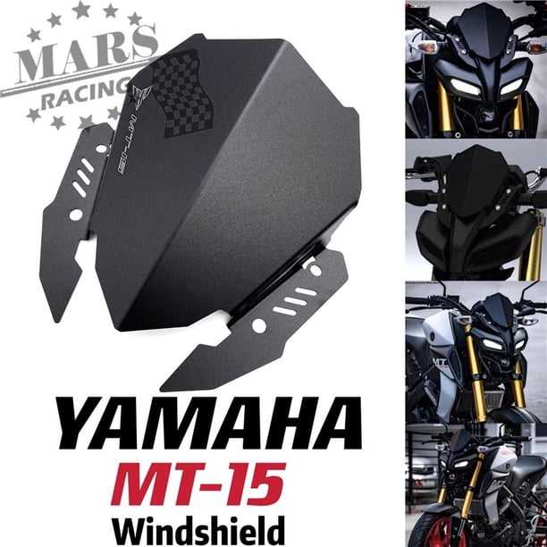 Parabrisas de motocicleta Deflector de kit de aluminio de aleación de aluminio negro para YAMAHA MT-15 MT15 18-21 yamaha mt15 2018 2019 2020 2021