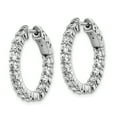 thumbnail image 2 of Sterling Silver Rhodium-plated CZ In & Out Hoop Earrings QE12994, 2 of 2