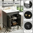 thumbnail image 2 of 24'' Bathroom Vanity with Top Sink, 2-Tier Modern Bathroom Storage Cabinet, Single Sink Bathroom Vanity, Large Storage Shelves, Black, 2 of 9