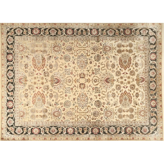 Ahgly Company Indoor Rectangle Traditional Brown Gold Persian Area Rugs, 3' x 5'