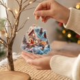 thumbnail image 5 of Acrylic Snow House Christmas Ornament, 3.94 Inch Lighted Hanging Decoration, Winter Cottage Pendant for Holiday Tree and Festive Gift Giving, 5 of 7