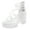 White, variant on Women's Strappy Platform Heels Ankle Strap Block Heel Open Toe Back Zipper Sandals