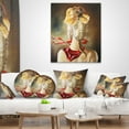 thumbnail image 4 of Designart Girl with Surreal Hat - Abstract Portrait Throw Pillow - 16x16, 4 of 5