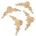 thumbnail image 2 of Exquisite Wooden Rose Applique For Door And Cabinet Embellishment 4Pcs, 2 of 8