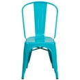 thumbnail image 5 of Emma + Oliver 4 Pack Crystal Teal-Blue Metal Indoor-Outdoor Stackable Chair - Kitchen Furniture, 5 of 12