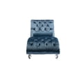 thumbnail image 2 of Zechuan Curved Lounge Chaise sofa, Accent Chair Sofa with Acrylic Leg, Blue, 2 of 9