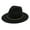 Black, variant on Premium 3" Wide Brim Solid Color Felt Gold Chain Fedora Panama Hat