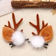 thumbnail image 3 of 1 par de horquillas para el pelo navideñas con forma de asta de ciervo, pinza para el pelo, bola de pelo, diademas navideñas para festivales de adultos, 3 of 5