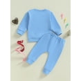 thumbnail image 4 of Suealasg 2Pcs Toddler Boys Girl Birthday Outfits Set 1T 2T 3T Long Sleeve Letter Print Sweatshirt +Sweatpants Infant Baby Boys Girl Casual Fall Clothes, 4 of 7