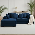 thumbnail image 4 of Hawsaiy 111" Sectional Sofa Couches with L-Shape Chaise, Extra Large Modular Sleeper Couch Reversible Corduroy with 8 pcs Pillows for Living Room, Bedroom, 4 of 11