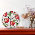 thumbnail image 2 of Yayeee 10" Wall Clock Battery Operated Quartz Round Silent Non-Ticking Home Decor, White Apple Pattern, 2 of 6