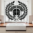 thumbnail image 2 of Ambesonne Retro Kitchen Curtains, Greek, 55"x39", Black and White, 2 of 3