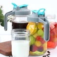 thumbnail image 6 of Wide Mouth Mason Jar pitcher With Pour Spout Handle Lids, 32 OZ Wide Mouth Leaking Proof 1 Quart Glass Pitchers Canning Jar With Flip Cap Heavy Duty, 6 of 6