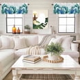 thumbnail image 4 of Leaf Valance Curtain Watercolor Summer Tropical Blue Green Leaves Window Valances Rod Pocket Short Curtains Window Treatments for Kitchen Bedroom Bathroom Laundry 60" x 18", 4 of 9
