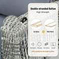 thumbnail image 5 of Harper & Bright Designs Wicker 3 Seater Patio Swing Hanging Chiar, Outdoor Large Porch Rattan Hanging Swing with Ropes for Backyard Garden and Poolside, Gray, 5 of 10