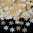 thumbnail image 1 of 270 Uds 2cm oro plata copo de nieve confeti decoración navideña para el hogar nieve artificial Navidad año nuevo decoración de fiesta adorno de mesa, 1 of 4