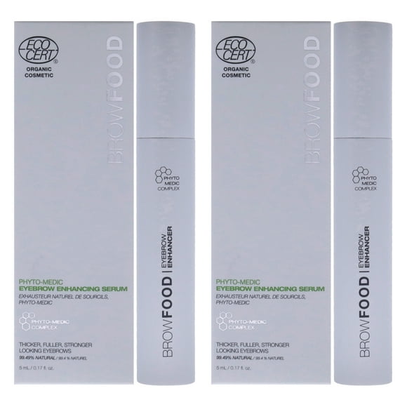 BrowFood Phyto-Medic Eyebrow Enhancer de LashFood para mujeres - 0,17 oz - Paquete de 2