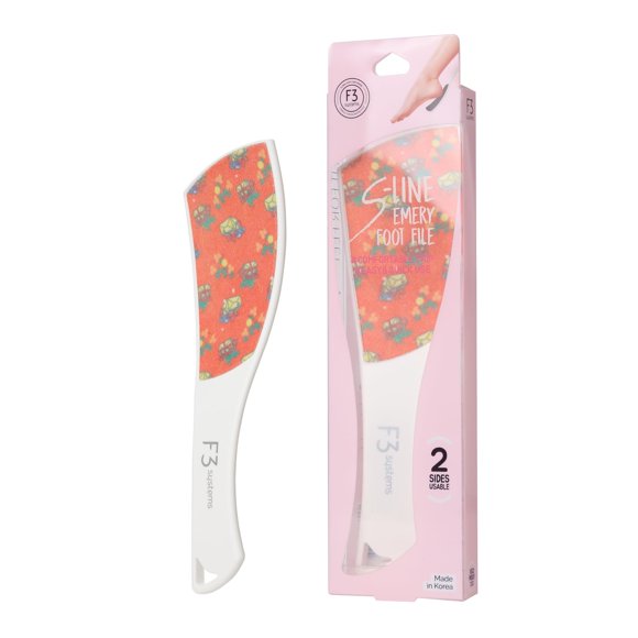 F3 Systems Lima de pies de esmeril con diseño S-Line Edición navideña Colosal herramienta de pedicura de doble cara eficaz para el talón agrietado Rellenos de medias Regalo de Navidad Pies suaves y su