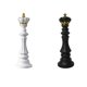 thumbnail image 1 of 2 Piezas de Ajedrez Modernas Estatua Escultura Decorativa Chessmen Adorno Estatuilla Foto Props Coleccionable Oficina Decoración Artesanía (Negro, Bla Rey Soledad Estatuilla de estatuas de ajedrez, 1 of 9