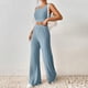 thumbnail image 2 of Conjunto de pantalón largo para mujer conjunto informal de 2 piezas de verano traje de vacaciones con cintura elástica Hugtrwg Para estrenar, 2 of 7