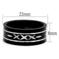 thumbnail image 2 of Luxe Jewelry Designs Men's Two Tone Ion Plated Black Stainless Steel Ring, Size 12 (Pack of 2), 2 of 4