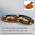 thumbnail image 4 of Hedgehog 6PCS Round Coasters Set, Microfiber Leather Drink Coasters, 11x11 cm/4.3x4.3 in, 4 of 6